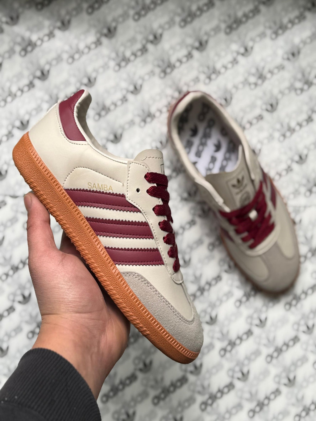 Adidas Samba Bej – Bordo Detaylı