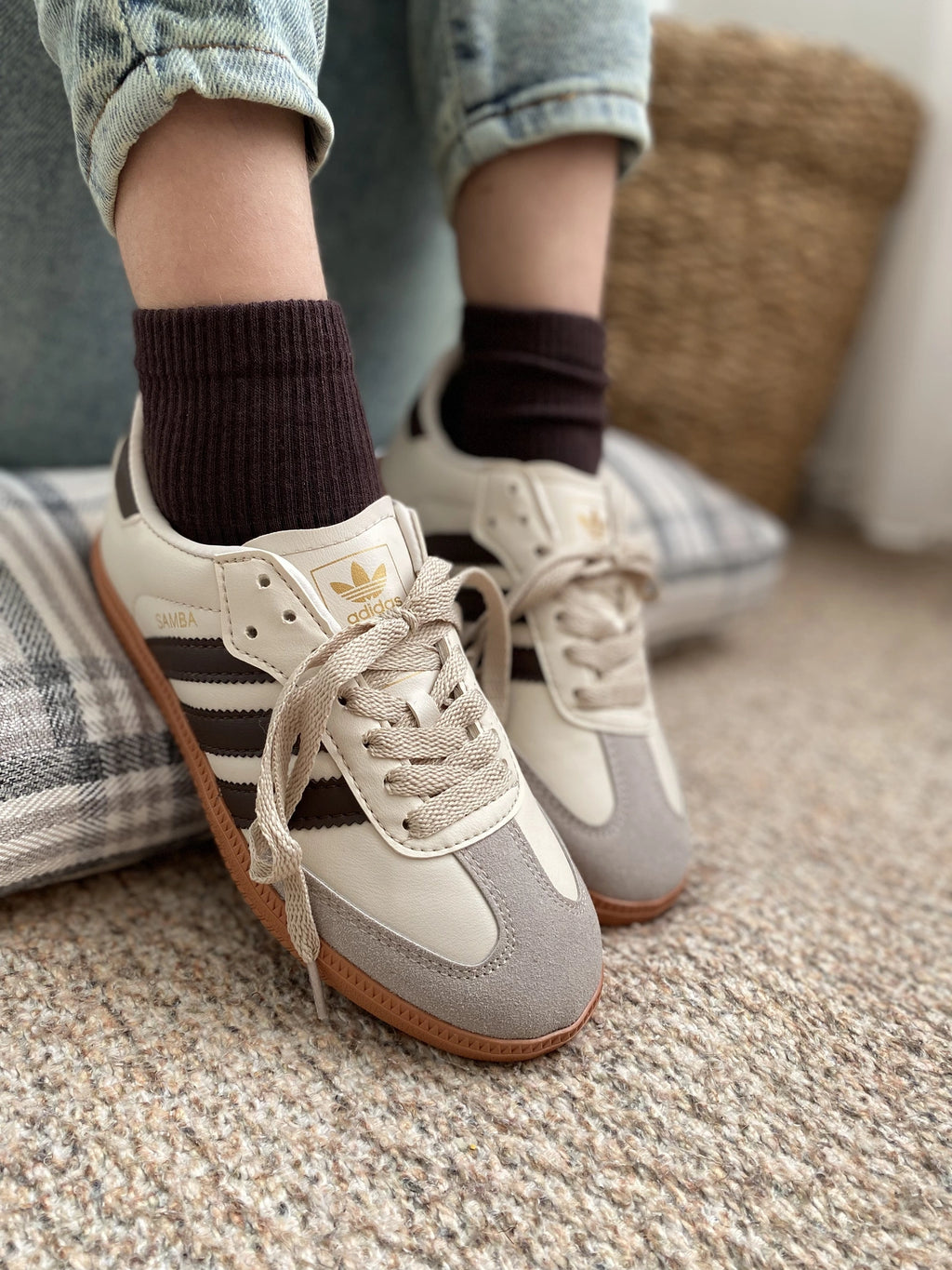 Adidas Samba Bej – Kahverengi Detaylı