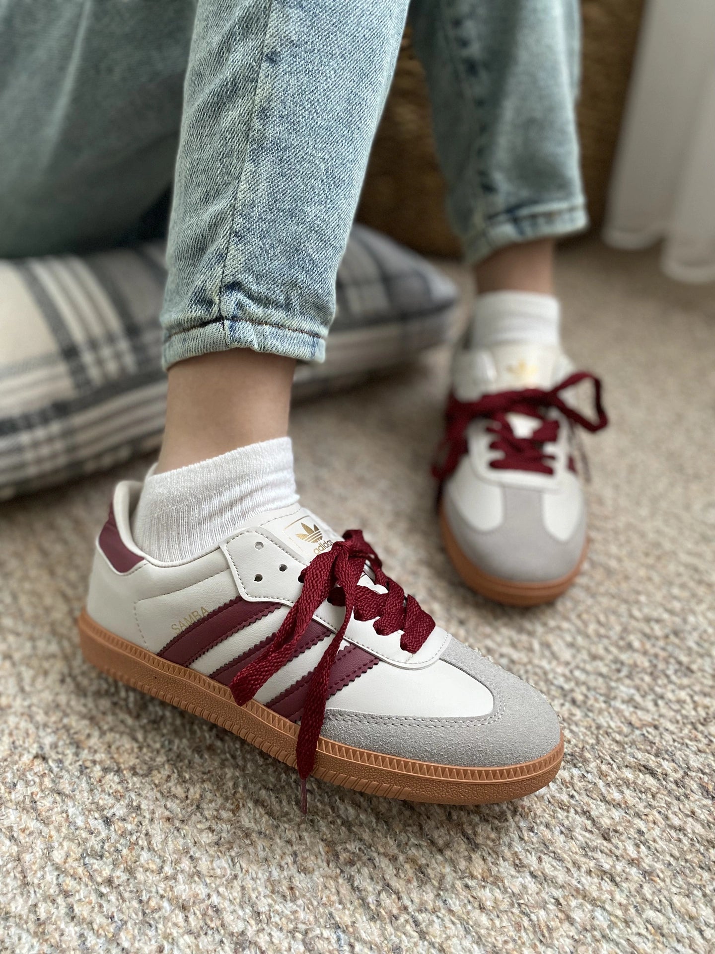 Adidas Samba Bej – Bordo Detaylı